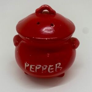 Single Red Cauldron Pepper Shaker